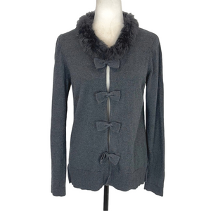 La Fee Maraboutee grey bow sweater